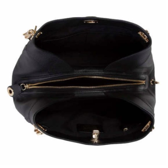 Coach Shoulder Bag Edie Turnlock Chain BLK Leather - Picture 8 of 8